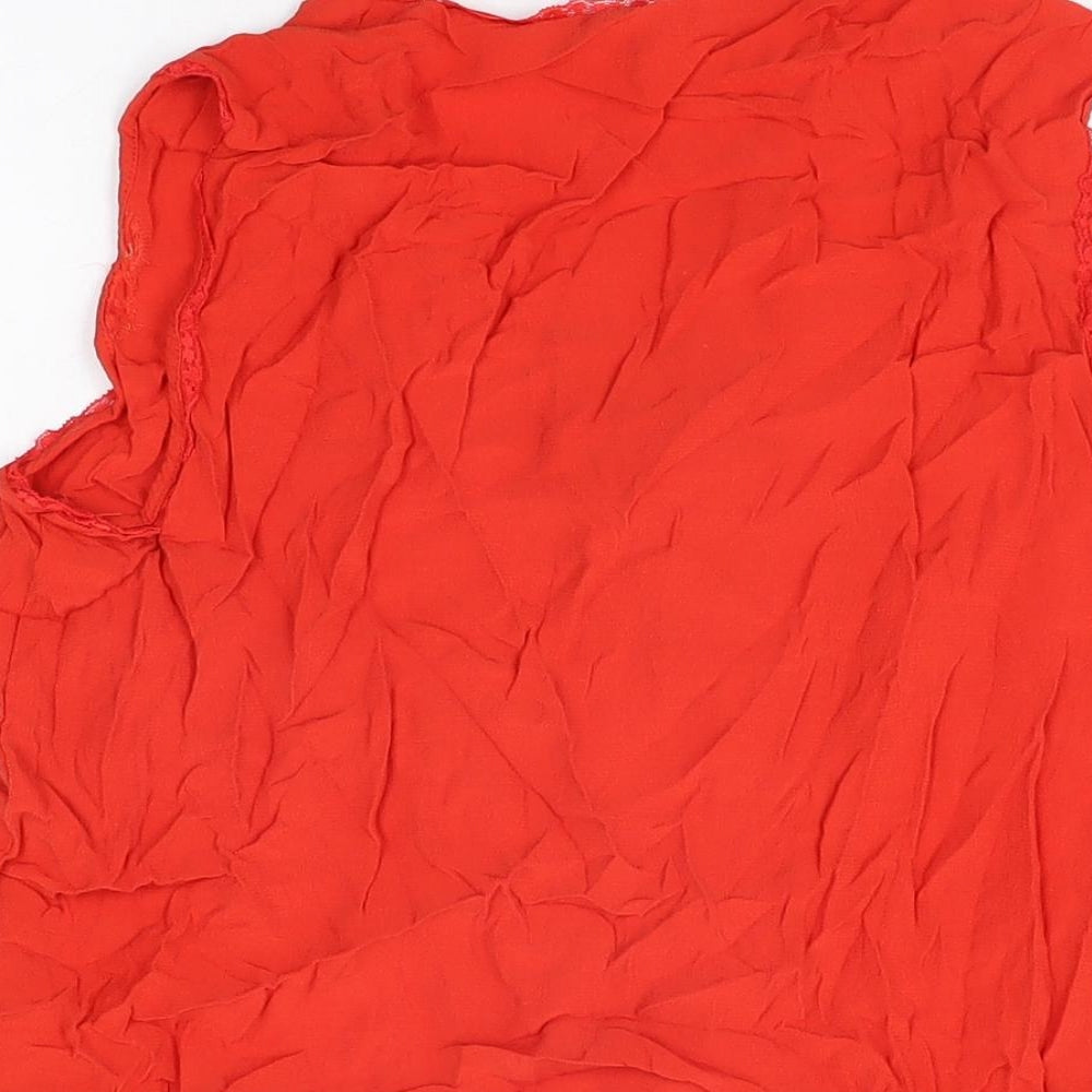 Womens UK Size 14 Marks and Spencer Red Basic T-Shirt