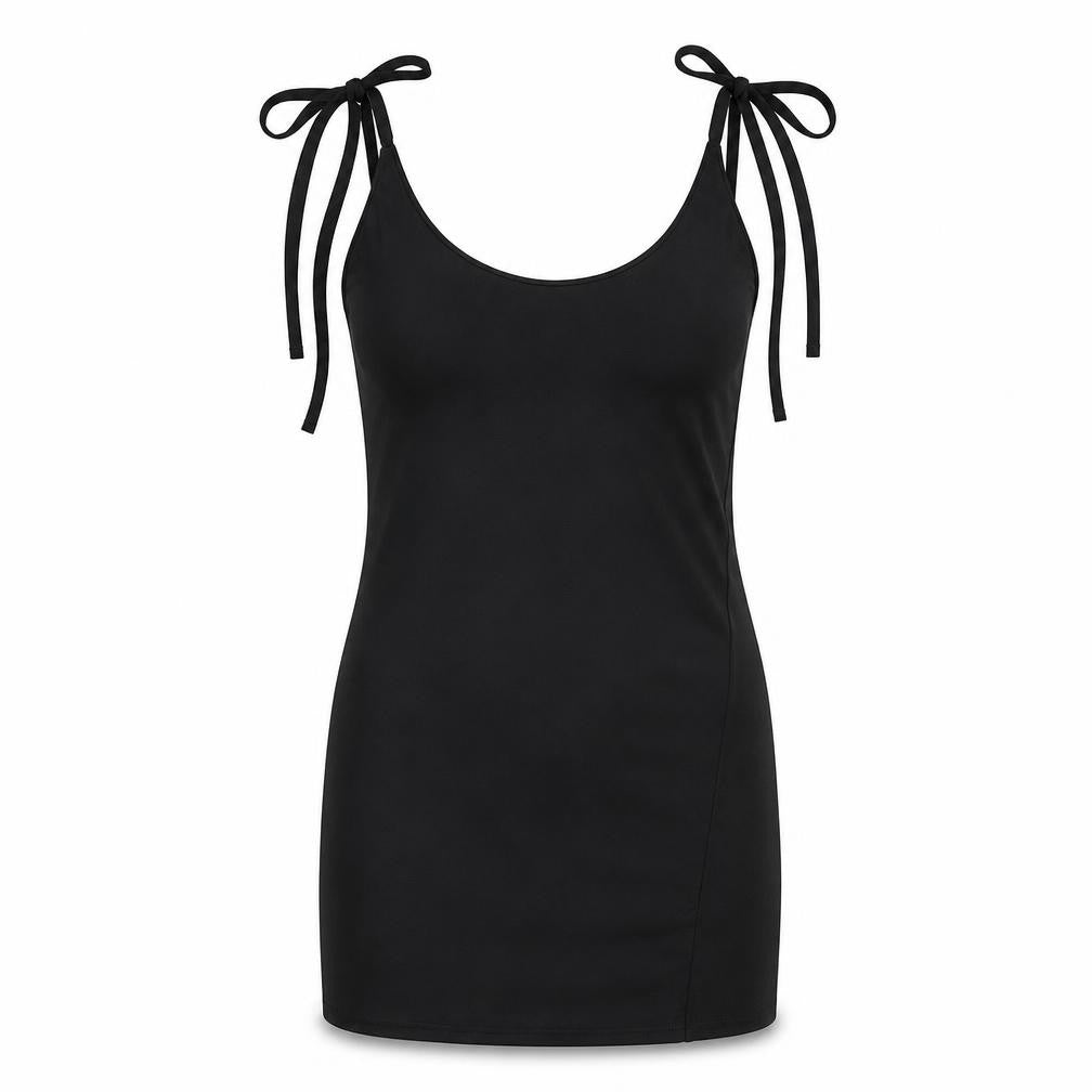 Cameo Rose Womens Black Polyester Mini Size 8 Scoop Neck Tie