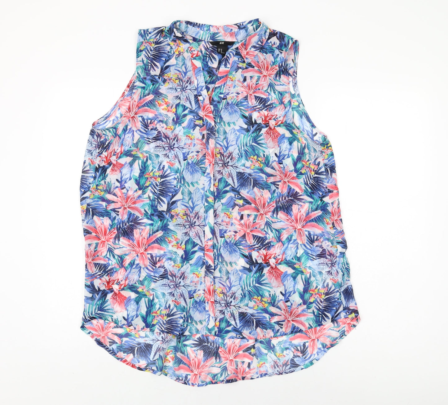 Womens UK Size 14 H&M Multicoloured Basic Button-Up
