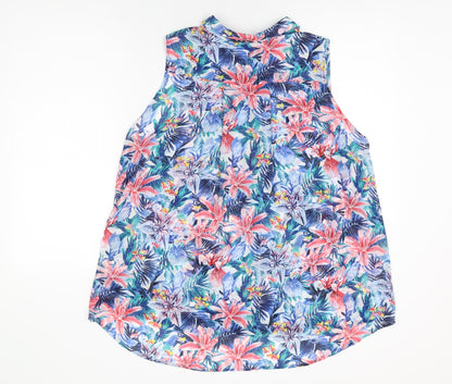 Womens UK Size 14 H&M Multicoloured Basic Button-Up