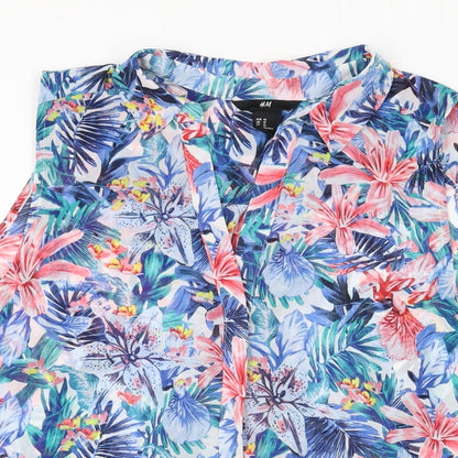 Womens UK Size 14 H&M Multicoloured Basic Button-Up