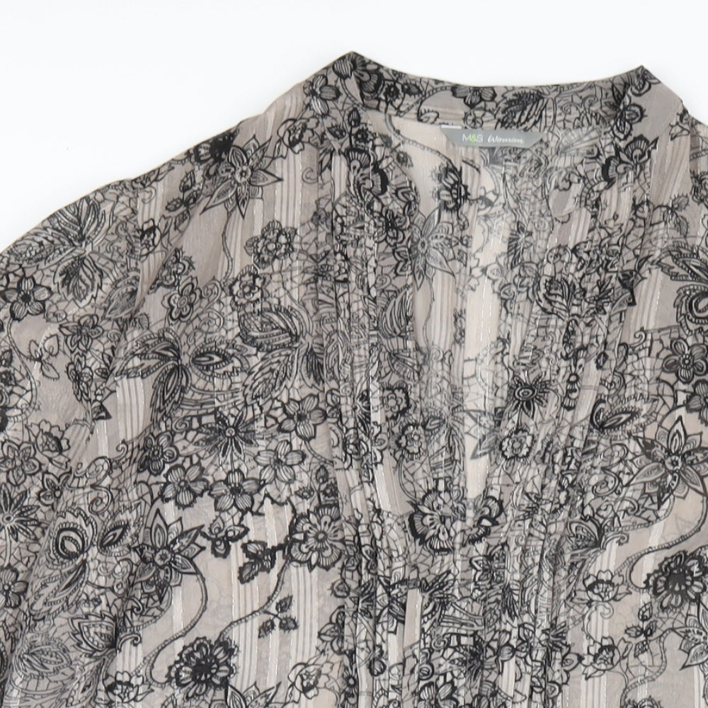 Womens UK Size 14 Marks and Spencer Grey Basic Blouse