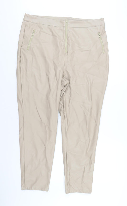 In the Style Womens Brown Polyurethane Trousers Size 39 in L28 in Regular Zip