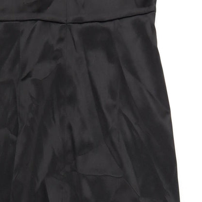 Zara Womens Black Polyester A-Line Size M Square Neck Zip