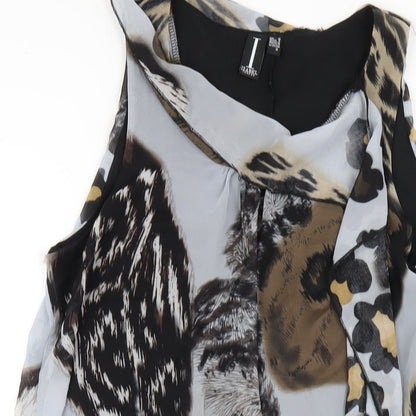 Izabel London Womens Multicoloured Animal Print Polyester A-Line Size 10 Scoop Neck Pullover