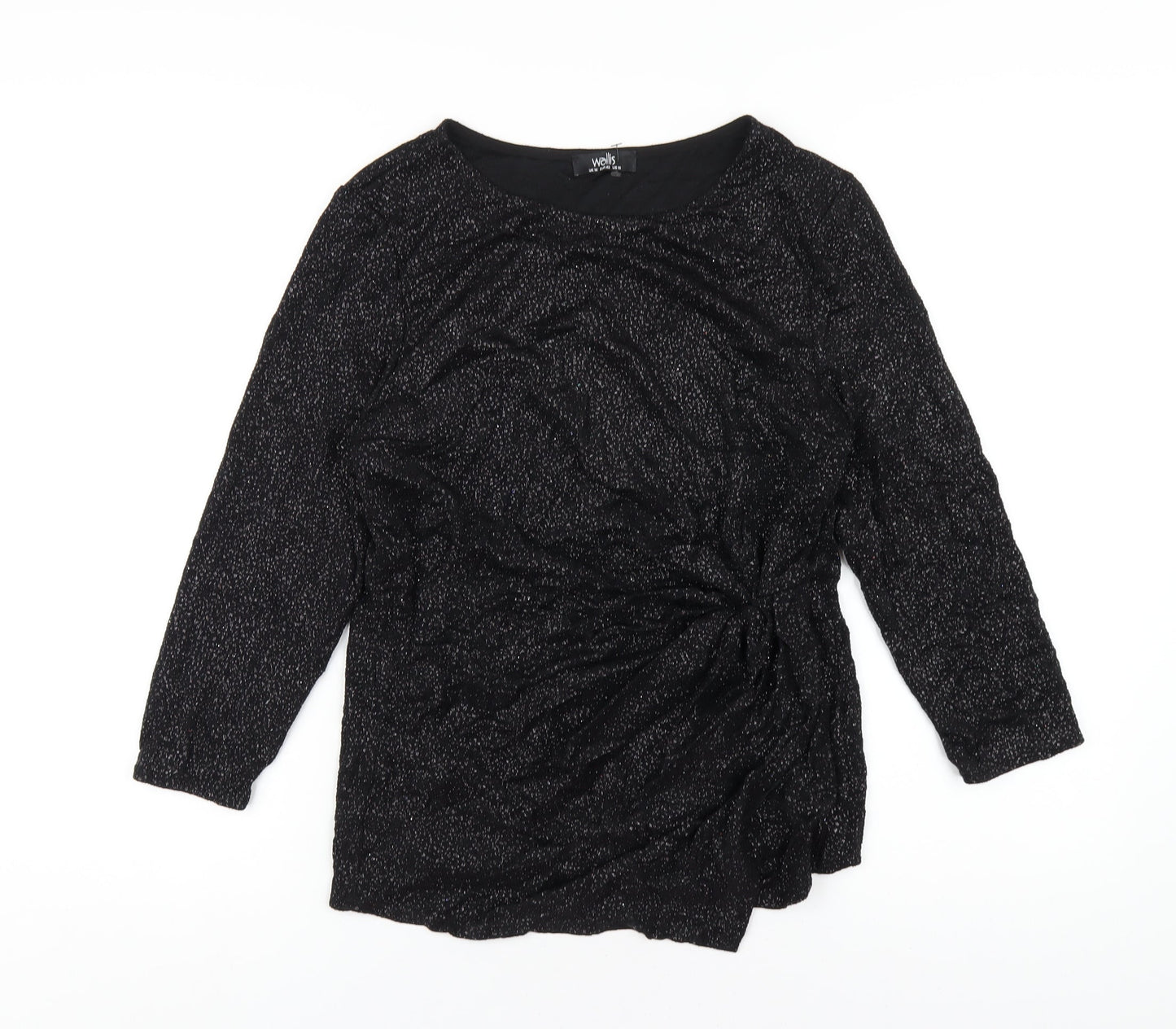 Womens UK Size 14 Wallis Black Basic T-Shirt