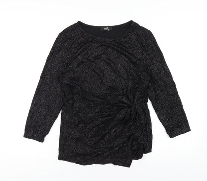 Womens UK Size 14 Wallis Black Basic T-Shirt