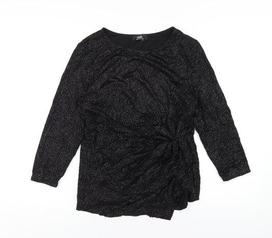 Womens UK Size 14 Wallis Black Basic T-Shirt