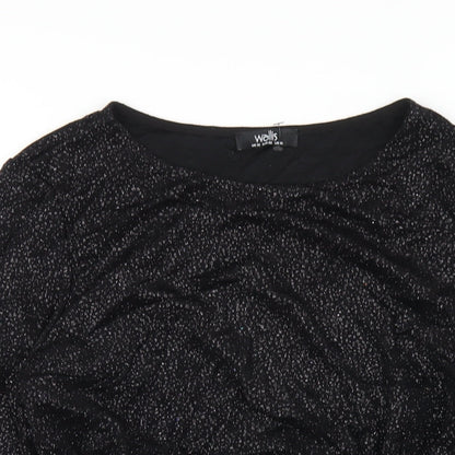 Womens UK Size 14 Wallis Black Basic T-Shirt