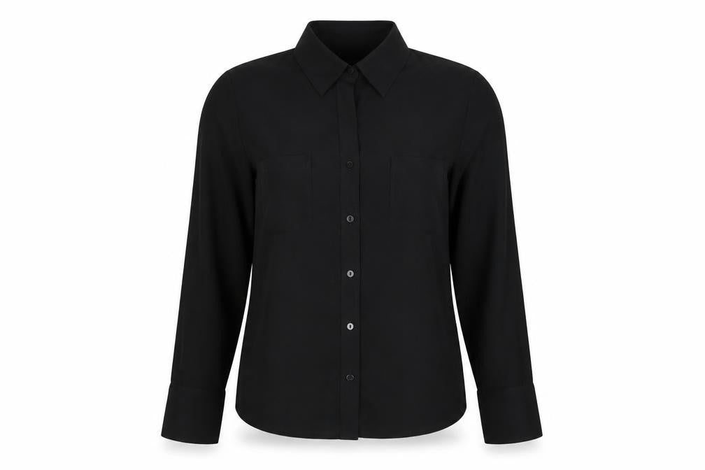 Womens UK Size 14 NEXT Black Basic Button-Up