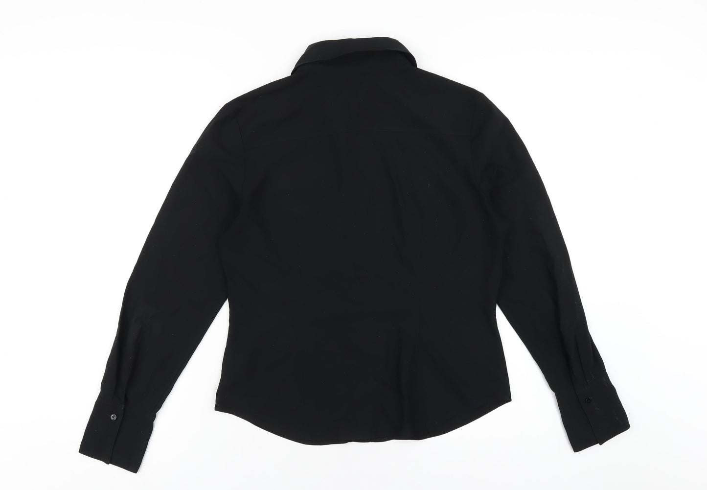 Womens UK Size 14 NEXT Black Basic Button-Up