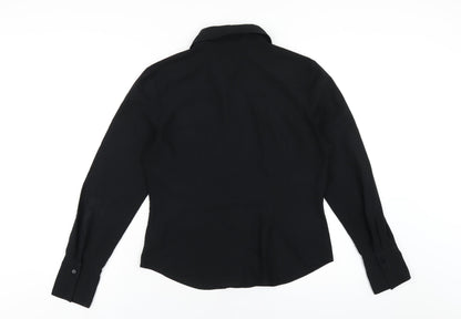 Womens UK Size 14 NEXT Black Basic Button-Up