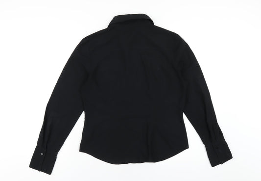 Womens UK Size 14 NEXT Black Basic Button-Up