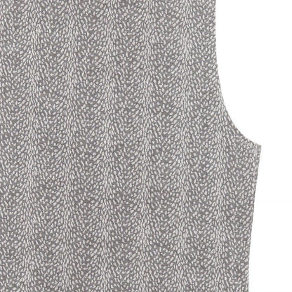 WEEKENDERS Womens Grey Geometric Acetate Basic Tank Size M Mock Neck