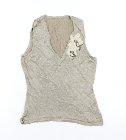 Womens UK Size 12 Marks and Spencer Gold Basic Tank