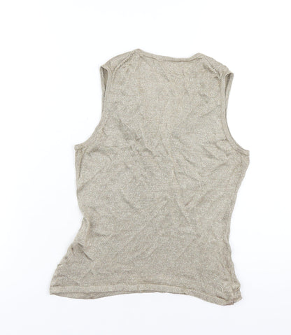 Womens UK Size 12 Marks and Spencer Gold Basic Tank