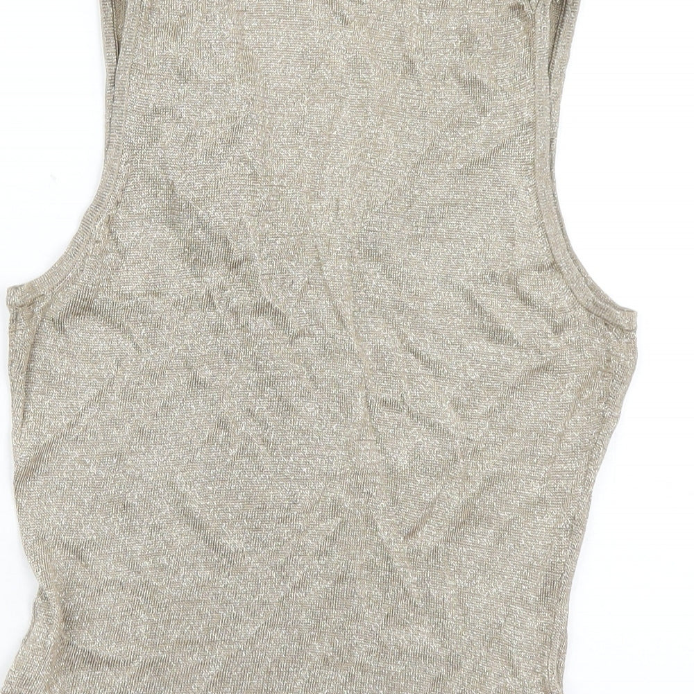 Womens UK Size 12 Marks and Spencer Gold Basic Tank