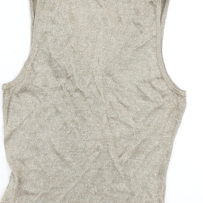 Womens UK Size 12 Marks and Spencer Gold Basic Tank