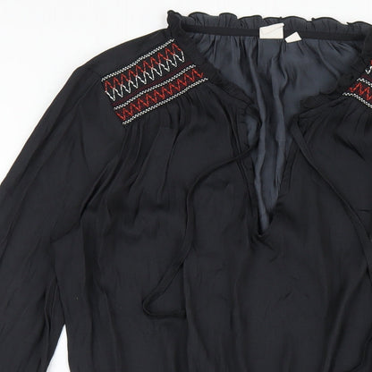 Gap Womens Black Polyester A-Line Size M V-Neck Pullover