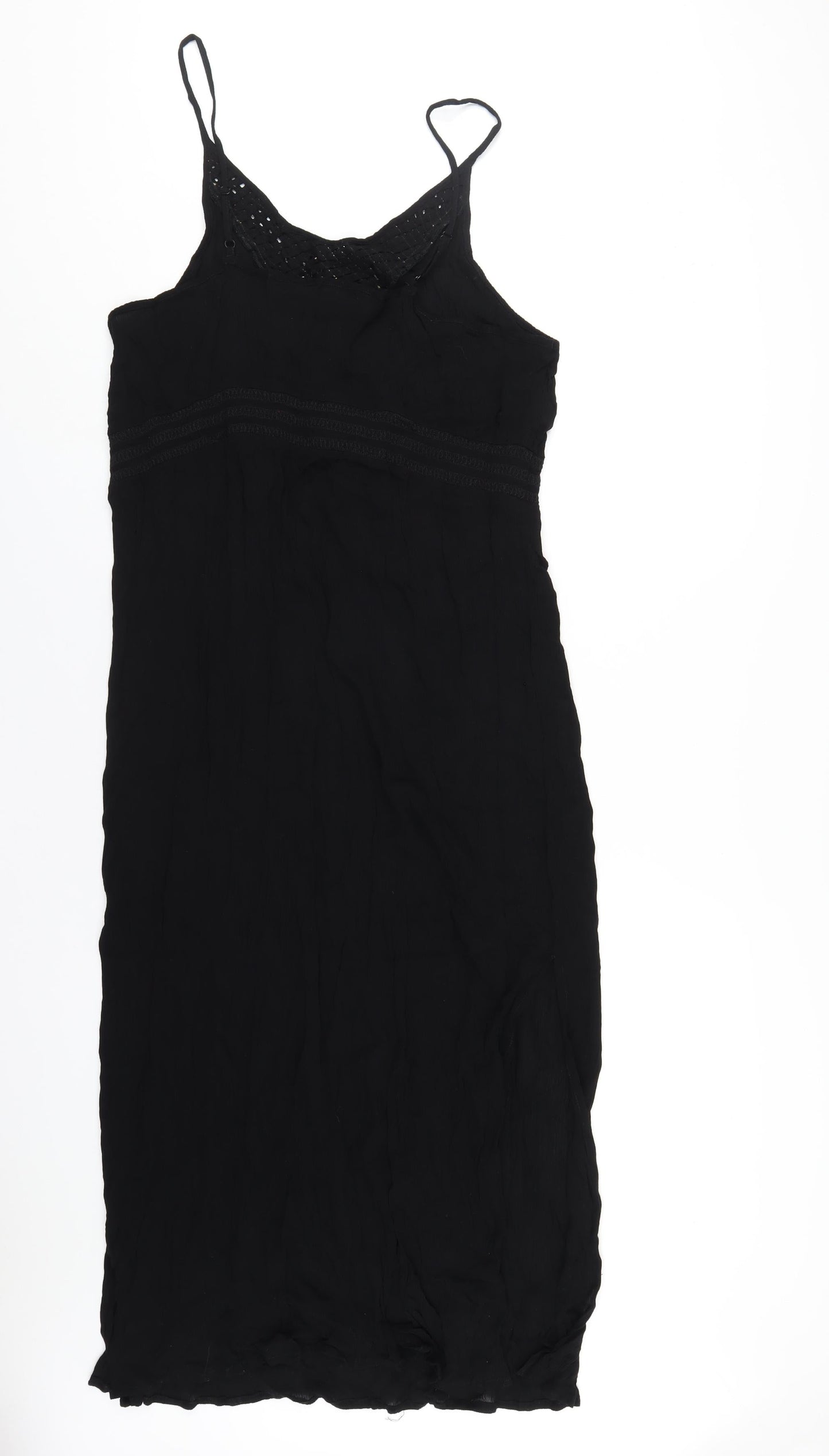 Marks and Spencer Womens Black Viscose A-Line Size 22 V-Neck Pullover