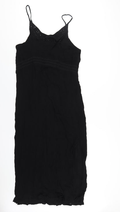 Marks and Spencer Womens Black Viscose A-Line Size 22 V-Neck Pullover