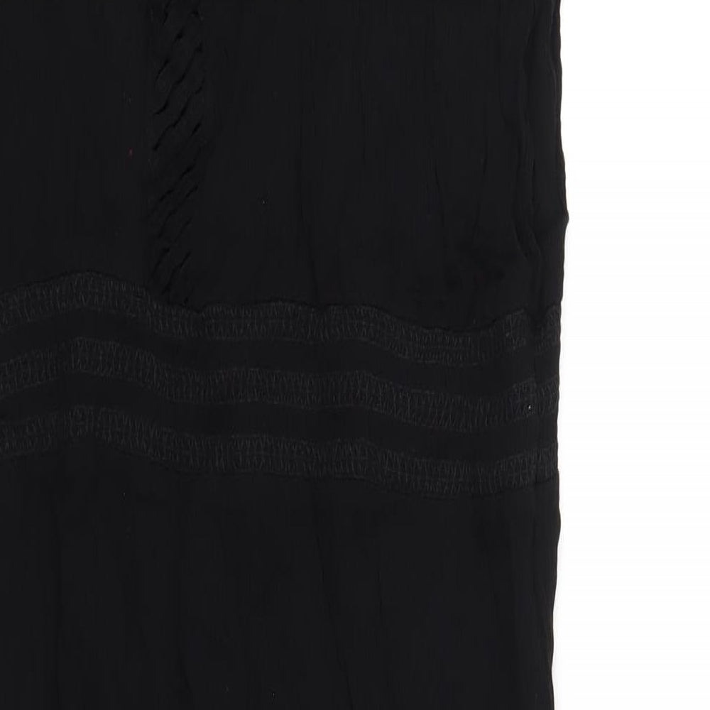 Marks and Spencer Womens Black Viscose A-Line Size 22 V-Neck Pullover