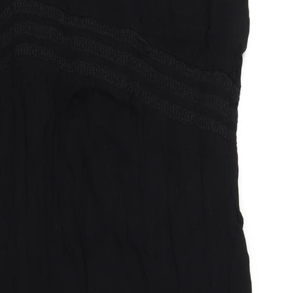 Marks and Spencer Womens Black Viscose A-Line Size 22 V-Neck Pullover