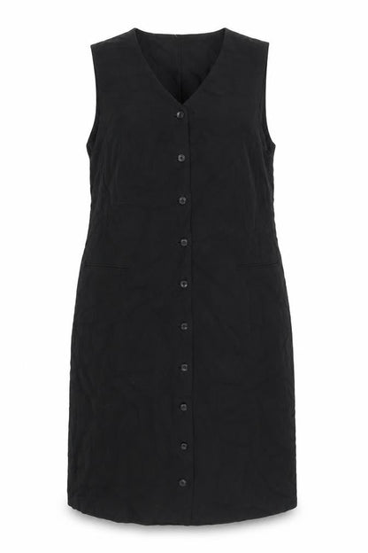 Talbots Womens Black Viscose A-Line Size 16 V-Neck Button