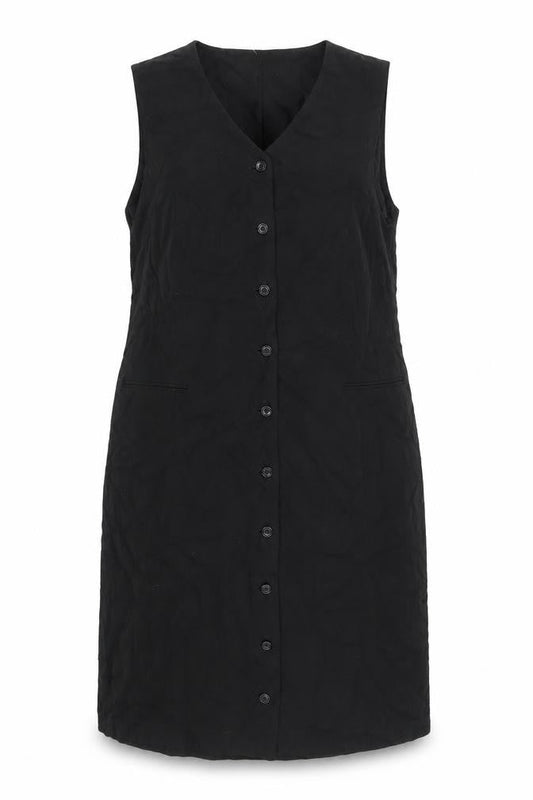 Talbots Womens Black Viscose A-Line Size 16 V-Neck Button