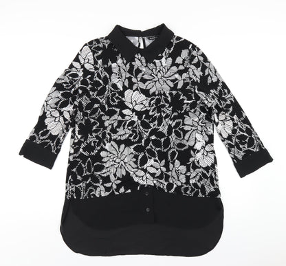 Womens UK Size 14 Roman Black Basic Blouse