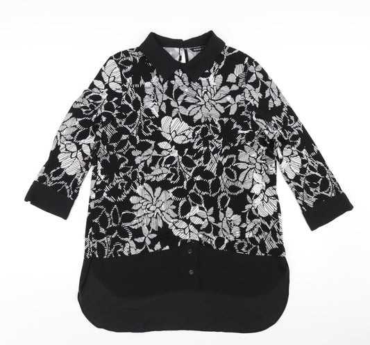 Womens UK Size 14 Roman Black Basic Blouse