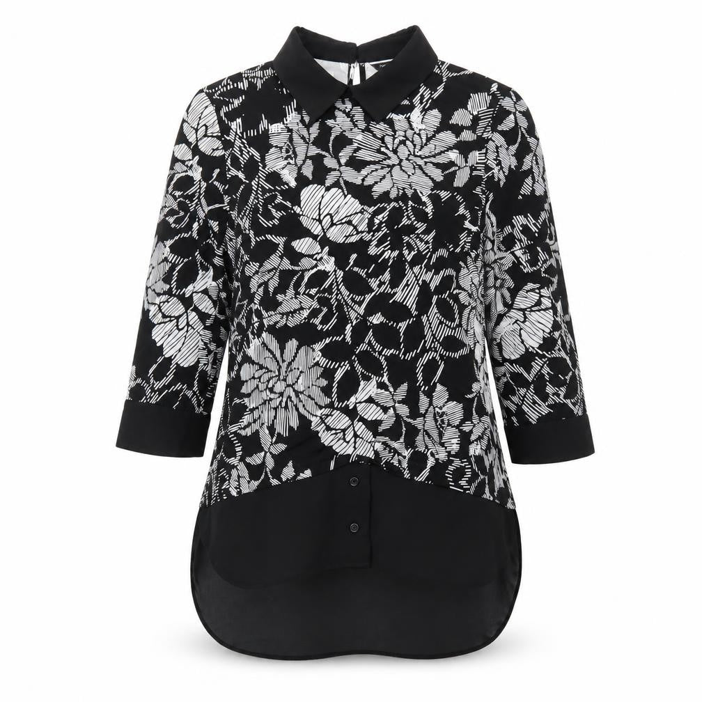 Womens UK Size 14 Roman Black Basic Blouse
