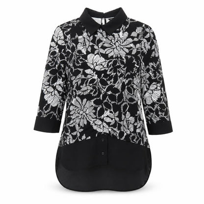 Womens UK Size 14 Roman Black Basic Blouse