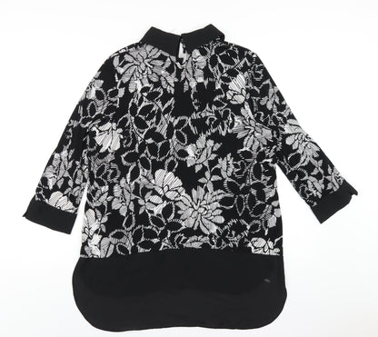 Womens UK Size 14 Roman Black Basic Blouse