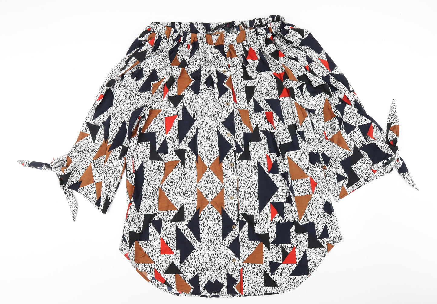 AX Paris Womens Multicoloured Geometric Polyester A-Line Size 22 Off the Shoulder Pullover