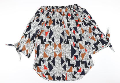 AX Paris Womens Multicoloured Geometric Polyester A-Line Size 22 Off the Shoulder Pullover