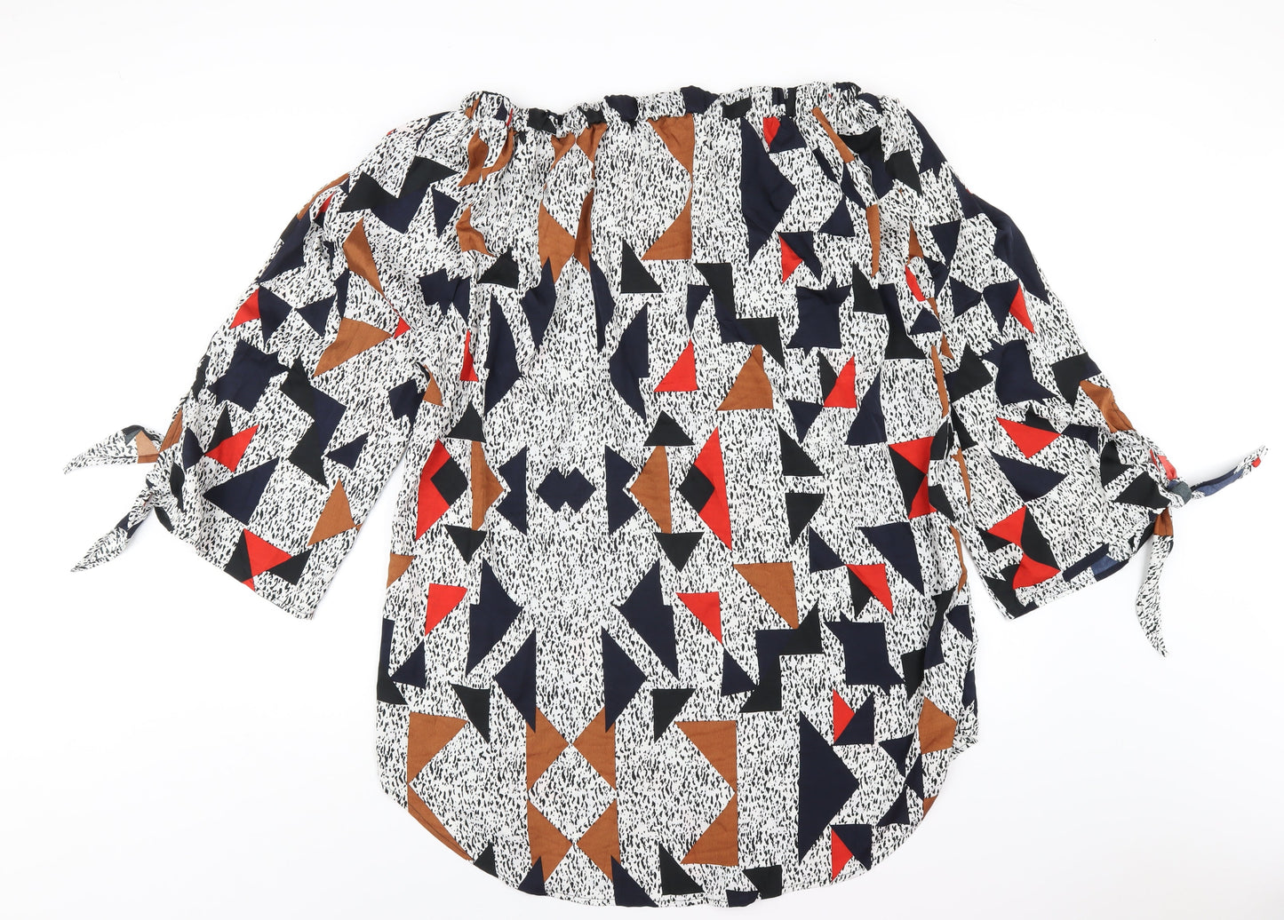 AX Paris Womens Multicoloured Geometric Polyester A-Line Size 22 Off the Shoulder Pullover