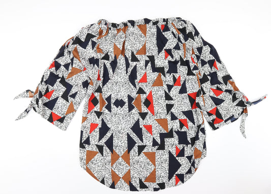 AX Paris Womens Multicoloured Geometric Polyester A-Line Size 22 Off the Shoulder Pullover