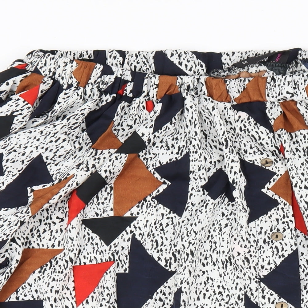 AX Paris Womens Multicoloured Geometric Polyester A-Line Size 22 Off the Shoulder Pullover