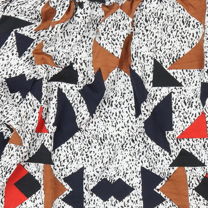 AX Paris Womens Multicoloured Geometric Polyester A-Line Size 22 Off the Shoulder Pullover