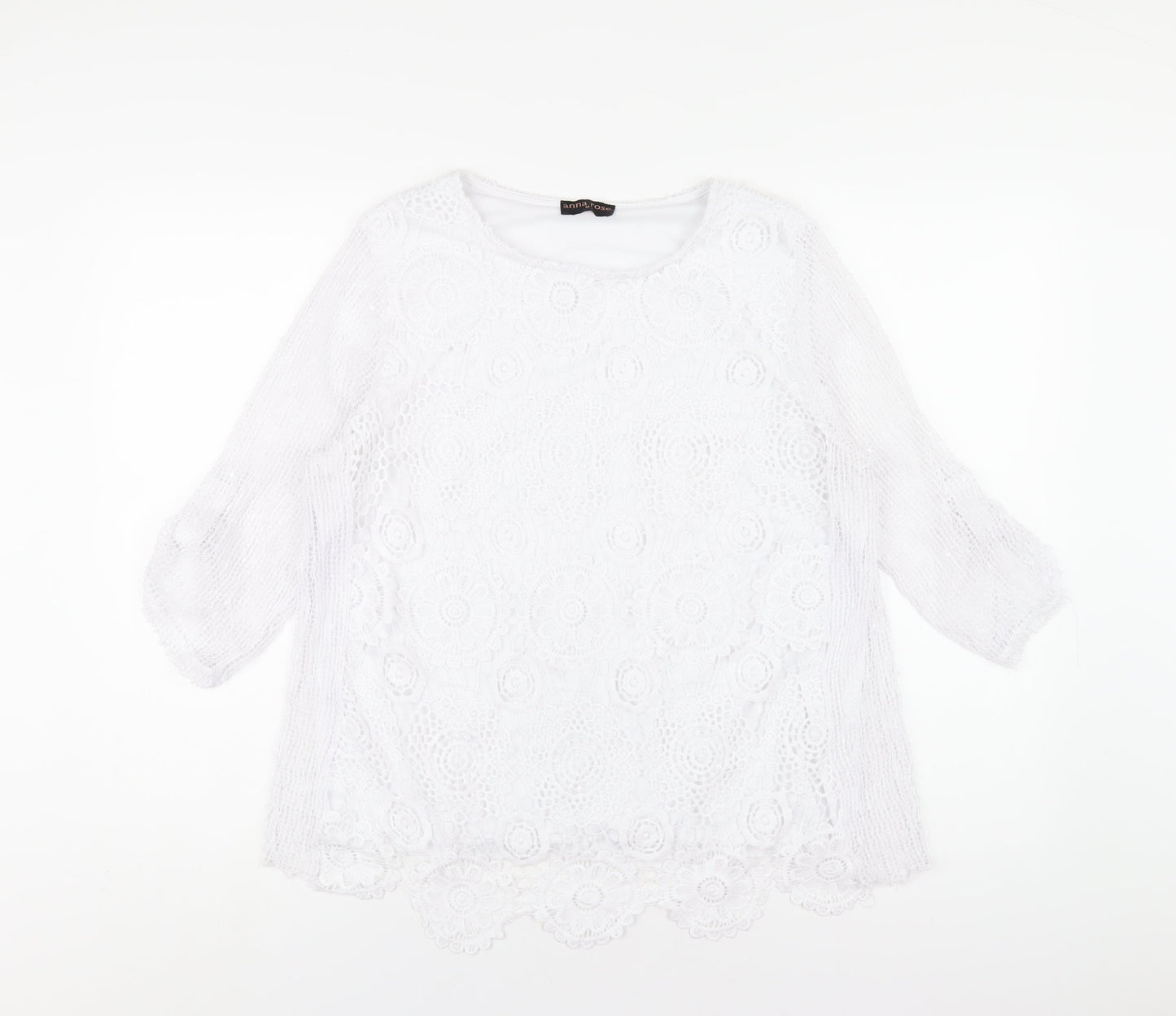 Womens UK Size M Anna Rose White Basic T-Shirt