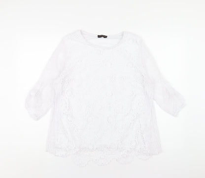 Womens UK Size M Anna Rose White Basic T-Shirt