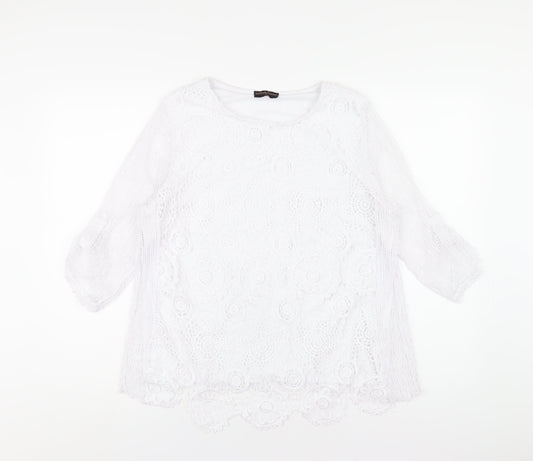 Womens UK Size M Anna Rose White Basic T-Shirt