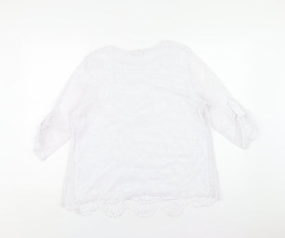 Womens UK Size M Anna Rose White Basic T-Shirt