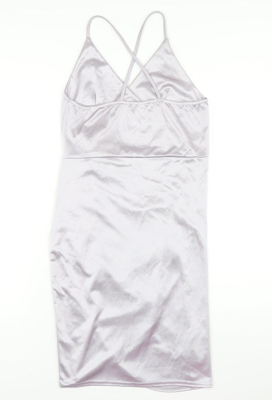 Quiz Womens Purple Polyester Bodycon Size 12 V-Neck Pullover
