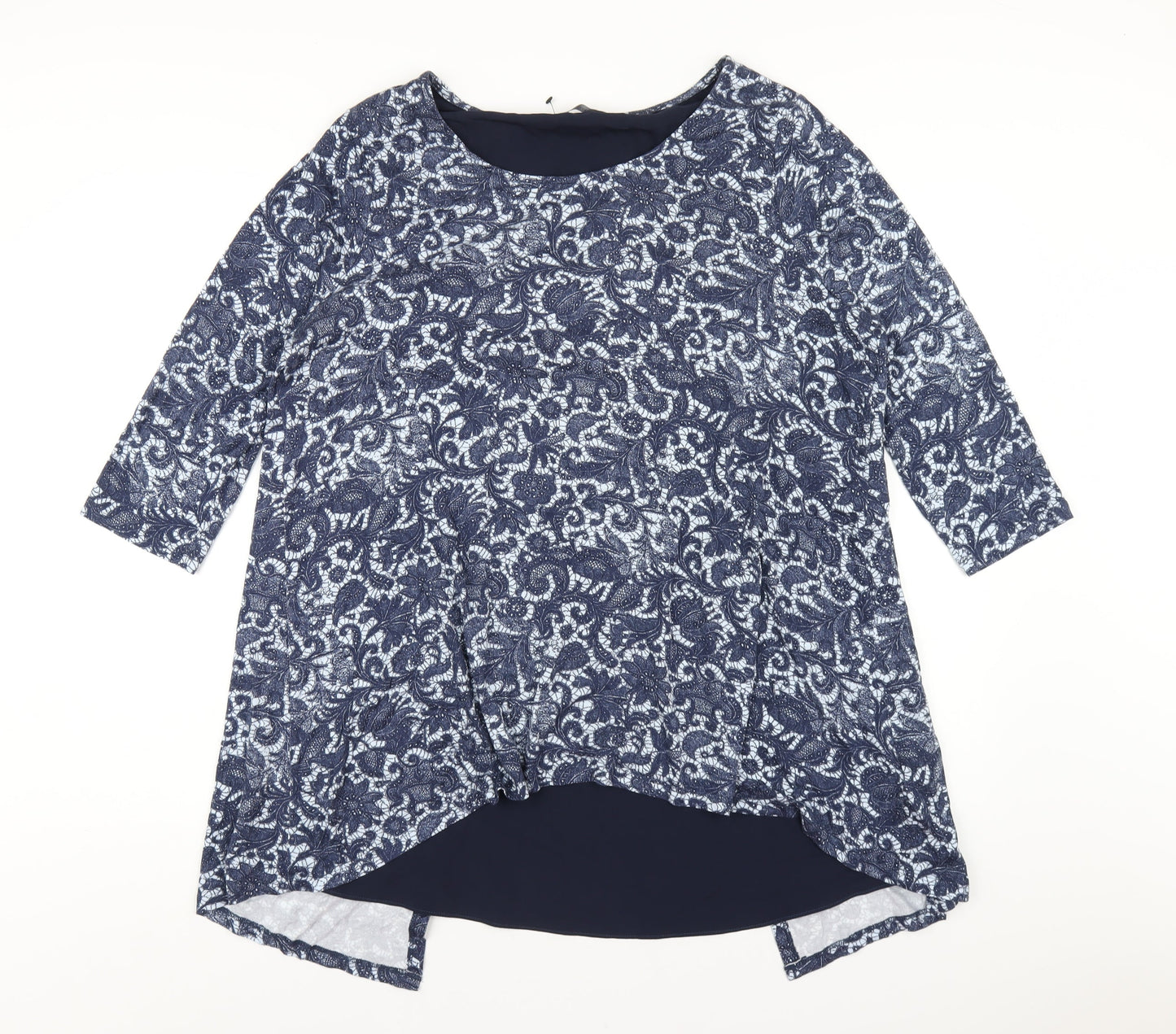 Womens UK Size 16 Marks and Spencer Blue Basic T-Shirt