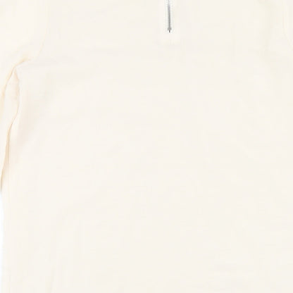 H&M Womens Ivory Polyester A-Line Size 6 Round Neck Zip
