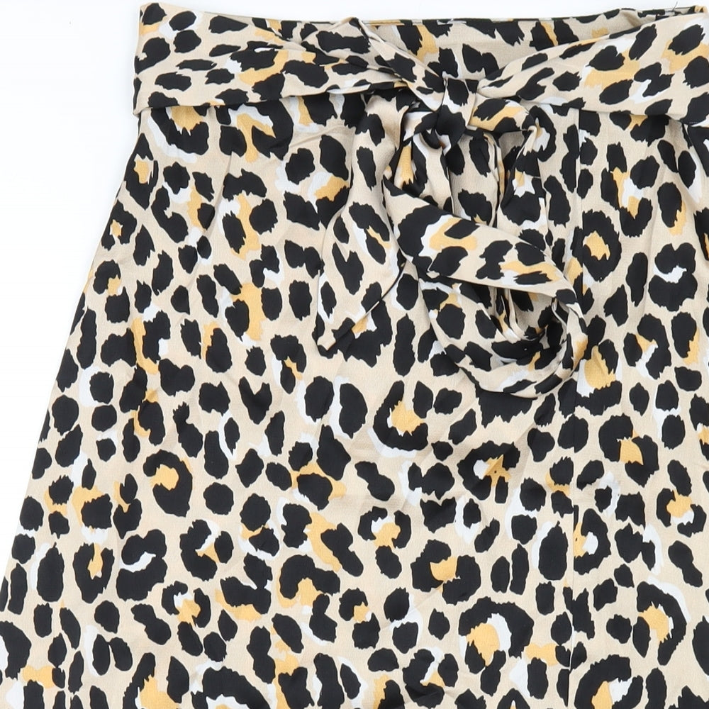 Love & Other Things Womens Brown Animal Print Polyester A-Line Skirt Size XS Zip - Leopard Print