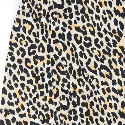 Love & Other Things Womens Brown Animal Print Polyester A-Line Skirt Size XS Zip - Leopard Print