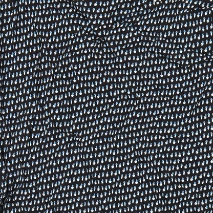 Marks and Spencer Womens Black Geometric Viscose A-Line Skirt Size 18 Zip